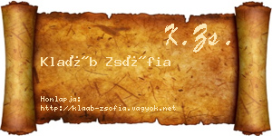 Klaáb Zsófia névjegykártya